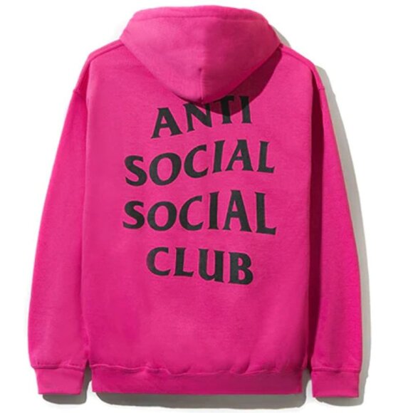 Anti Social Social Club Flamingo Hot Pink Cotton Hoodie Sweatshirt Size S - Picture 1 of 10